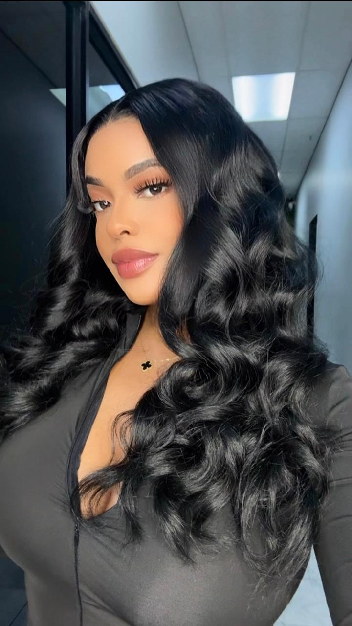 Rose Jet black bouncy waves  Double Drawn 20”